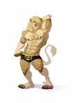  2016 abs anthro biceps clothing digital_media_(artwork) feline fur furrybob lion male mammal muscular muscular_male nipples solo underwear 