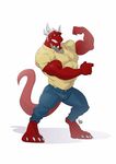  2016 biceps clothed clothing digital_media_(artwork) dragon furrybob horn male mammal muscular muscular_male scalie solo 