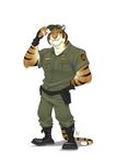 2017 anthro clothing digital_media_(artwork) eyes_closed feline fur furrybob male mammal solo tiger 