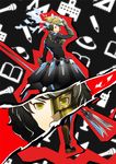  abstract_background alternate_costume bad_id bad_pixiv_id commentary_request cut-in kawakami_sadayo mask persona persona_5 polearm rootdesign spear weapon what_if 