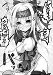  ai_takurou ainu ainu_clothes anchor anger_vein bandana breasts chain commentary cropped_jacket crying crying_with_eyes_open dress folded_ponytail greyscale hair_between_eyes headband kamoi_(kantai_collection) kantai_collection large_breasts long_hair long_sleeves looking_at_viewer monochrome open_mouth panties sidelocks sleeveless sleeveless_dress solo tears thick_eyebrows thighhighs translated underwear 