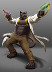  anthro biceps clothed clothing digital_media_(artwork) feline fur furrybob male mammal muscular open_shirt panther pants solo standing 