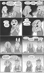  2017 anthro bonnie_hopps buckteeth comic disney duo female grey_background greyscale hat hi_res lagomorph male mammal mistermead monochrome rabbit simple_background stu_hopps teeth zootopia 