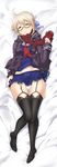  ahoge artoria_pendragon_(all) black_legwear blue_ribbon blue_shirt blue_skirt blush braid closed_eyes dakimakura eyebrows_visible_through_hair fate/grand_order fate_(series) french_braid full_body garter_straps glasses groin hair_ribbon hood hood_down hooded_jacket jacket jpeg_artifacts lying miniskirt momio mysterious_heroine_x_(alter) neckerchief on_back open_clothes open_jacket panties red_neckwear ribbon scarf school_uniform shirt skirt solo thighhighs underwear white_panties 