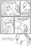  comic door inside leonardo_(tmnt) male ninja poster raphael_(tmnt) reptile scalie sneefee teenage_mutant_ninja_turtles text turtle 