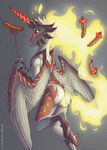  2017 anthro anthrofied breasts butt cutie_mark daybreaker_(mlp) equine feathered_wings feathers featureless_crotch female food friendship_is_magic glowing hi_res holding_object horn loupgarou magic mammal my_little_pony nipples sausage solo winged_unicorn wings 