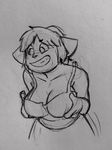  anthro big_breasts bittersweet_candy_bowl bra breasts cat clothed clothing feline female fur hair mammal molly_(bcb) sketch skizato smile solo underwear webcomic 