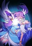  blue_hair bow closed_eyes cure_diamond cure_sword dokidoki!_precure heart hishikawa_rikka kenzaki_makoto magical_girl multiple_girls negom parody ponytail precure purple_eyes purple_hair sekai_wo_kakumei_suru_chikara_wo shoujo_kakumei_utena sword weapon 