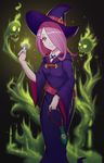  absurdres brown_hair hair_over_one_eye hat highres kokoala little_witch_academia long_hair pale_skin red_eyes smile solo sucy_manbavaran witch_hat 