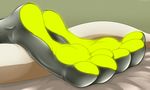  2017 3_toes absurd_res anthro brown_fur clothed clothing digital_media_(artwork) digitigrade feet feetpaw foot_focus fur hi_res hybrid kangaroo kangootter kelani krazykurt legwear male mammal marsupial mustelid otter paw_day pawday pawpads paws paws_day pawsday rubber shiny simple_background smile soles solo toes 