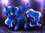  2017 blue_theme blush bushes cute dark equine friendship_is_magic horn joakaha mammal my_little_pony princess_luna_(mlp) winged_unicorn wings worried 