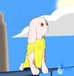  2017 clothed clothing cute digital_media_(artwork) fur lagomorph male mammal morty_smith pocket_mortys rabbit rabbit_morty rick_and_morty simple_background sky white_fur 