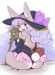  furry long_hair open_mouth purple_hair rabbit red_eyes setouchi_kurage witch_hat 