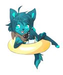  4_toes 5_fingers ambiguous_gender anthro blue_eyes blue_fur blue_hair canine dog eyewear fur glasses hair mammal open_mouth rikitoka smile solo teeth toes 