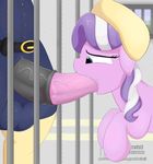 2017 animated augustbebel balls clothed clothing diamond_tiara_(mlp) duo earth_pony equine female feral friendship_is_magic hair hooves horse long_hair male male/female mammal multicolored_hair my_little_pony neck_bulge oral penis pony sex solo_focus two_tone_hair vein 