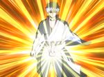  1boy erection gintama male_focus penis phausto presenting silver_hair solo testicles undressing 
