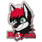  badge canine male mammal raven_(character) raven_claw smile snootbooper wolf 