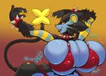  2016 anthro big_breasts breasts cleavage clothed clothing erect_nipples female huge_breasts luxray nintendo nipple_bulge nipples pok&eacute;mon side_boob smile snao solo under_boob video_games 