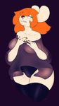  anthro clothed clothing female hair orange_hair slightly_chubby solo thick_thighs thickick unknown_species 