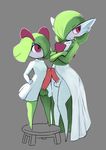  balls big_penis crossed_arms duo frown gardevoir girly jealous kirlia looking_away male male/male nintendo penis pok&eacute;mon red_eyes size_difference somnamg stool video_games wide_hips 