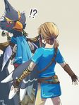  anthro avian bird breath_of_the_wild duo feathers humanoid hylian link male nintendo revali rito simple_background size_difference the_legend_of_zelda video_games 