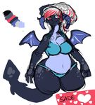  anthro bra breasts clothed clothing color_swatch colored_sketch dragon female hair horn overweight solo thickick underwear wings 