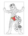  bedroom_eyes butt claws clothed clothing crossdressing digitigrade feline fur girly hair half-closed_eyes kwik leopard looking_back male mammal mars_(thequeenofmars) naughty_face panties partially_clothed pawpads paws rear_view seductive simple_background snow_leopard spots spotted_fur toe_claws topless underwear white_background 