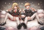  2girls aftersex aldnoah.zero black_bow black_shirt blonde_hair blush bow braid bukkake clitoris cum cum_in_mouth cum_in_pussy cum_on_body cum_on_clothes cum_on_hair cum_on_lower_body cum_string disembodied_penis drooling eddelrittuo emperpep eyebrows eyebrows_visible_through_hair facial hair_between_eyes hair_bow handjob heart_hands heart_hands_duo heavy_breathing long_hair long_sleeves looking_at_viewer mashiro_rima multiple_girls multiple_penises necktie one_eye_closed open_mouth pantyhose penis pillow pussy pussy_juice saliva school_uniform shirt shoes shugo_chara! sitting skirt spread_legs star teeth torn_pantyhose uncensored white_legwear white_pantyhose 