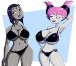 2girls bikini black_hair breasts jinx large_breasts multiple_girls raven_(dc) swimsuit tagme teen_titans 