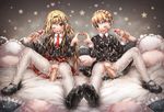  2girls aftersex aldnoah.zero black_bow black_shirt blonde_hair blush bow braid bukkake clitoris cum cum_in_mouth cum_in_pussy cum_on_body cum_on_clothes cum_on_hair cum_on_lower_body cum_string disembodied_penis drooling eddelrittuo emperpep eyebrows eyebrows_visible_through_hair facial hair_between_eyes hair_bow handjob heart_hands heart_hands_duo heavy_breathing long_hair long_sleeves looking_at_viewer mashiro_rima multiple_girls multiple_penises necktie one_eye_closed open_mouth pantyhose penis pillow pussy pussy_juice saliva school_uniform sex shirt shoes shugo_chara! sitting skirt spread_legs star teeth torn_pantyhose uncensored vaginal white_legwear white_pantyhose 