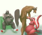  anthro being_watched breasts butt cari_(ritts) clothed clothing cuckold cum cum_on_face equine fellatio female horse interspecies male mammal masturbation mustelid nipples nude oral penis pregnant red_panda ritts sex topless will_williams wolverine 