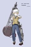  blonde_hair dixie_cup_hat full_body gloves grey_background hat jacket kuuro_kuro male_focus mecha_danshi military_hat original personification rudder_shoes sailor_hat simple_background smile solo uss_porter_(ddg-78) wiping_mouth yellow_eyes 