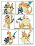 2017 belly big_belly canine charizard comic digital_media_(artwork) dragon duo english_text feral grin jackal longlevy lucario mammal nintendo nude oral_vore outside pok&eacute;mon simple_background smile standing text tongue tongue_out video_games vore white_background 