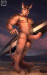  2017 2_toes abs anthro areola balls beach beard biceps big_biceps big_penis blue_eyes brown_hair brown_stripes claws cloud detailed_background digital_media_(artwork) erect_nipples erection facial_hair front_view hair hi_res holding_object huge_penis humanoid_penis hungrypaws karol_(character) lombax long_ears long_penis long_tail male mammal muscular muscular_male nipples nude pecs penis pink_nose pink_penis pointing pose precum pubes ratchet_and_clank sand seaside signature sky smile solo standing striped_tail stripes sunset surfboard tail_tuft tan_balls tan_skin tan_tail teeth thick_penis toes tuft vein veiny_penis video_games 
