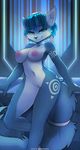  2017 anthro areola blue_hair breasts canine female fox hair hi_res krystal looking_at_viewer mammal markings navel nintendo nude pussy solo star_fox video_games zero-sum 
