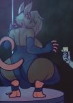  anthro big_butt breasts bulge butt crouching curvaceous davey_(diadorin) diadorin dickgirl disembodied_hand huge_butt intersex mammal money pole rat rodent solo_focus stripper stripper_pole thick_thighs 