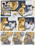  andrew_oleander anthro balls bath canine comic dog duo emery_waldren erection humanoid_penis jackaloo kissing licking male male/male mammal penis tongue tongue_out water 