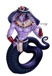  apophis clothed clothing dark egyptian female_friendly hot_guy invalid_color invalid_tag kenkoucross male monster monster_boy reptile scalie snake snek solo topless 