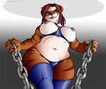  anthro areola bear big_breasts breasts chain claws clothed clothing digital_media_(artwork) female fur hair looking_at_viewer looking_down mammal navel nipples panda pandaren piercing planktonheretic simple_background skimpy slightly_chubby smile solo standing sweat thick_thighs topless video_games voluptuous warcraft wide_hips 