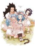  2boys 3girls couple fairy_tail family gajeel_redfox if_they_mated levy_mcgarden multiple_boys multiple_girls pantherlily rusky tagme 