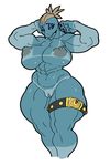  2017 abs anthro areola big_breasts breasts erect_nipples female huge_breasts machoke muscular muscular_female navel nintendo nipples nude oh-jiji pok&eacute;mon pussy solo suntan tan_line video_games 