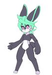  2016 android anthro bit_(crankyconstruct) crankyconstruct featureless_crotch lagomorph looking_at_viewer machine male mammal nude pink_eyes rabbit robot simple_background solo standing white_background 
