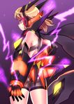  ass bare_shoulders brown_hair electricity headgear headphones ignite_module kouji_(kari) senki_zesshou_symphogear short_hair solo tachibana_hibiki_(symphogear) 