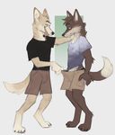  2017 anthro brown_fur bryce_(lonewolfhowling) canine clothed clothing dingo fur hair male male/male mammal sconeo smile spencer_(lonewolfhowling) tongue 