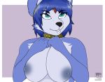  2018 big_breasts breasts bust_(disambiguation) canine female fox grinn3r jewelry krystal mammal nintendo nintendo_switch solo star_fox video_games 