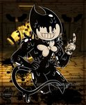  2017 amanddica bendy_and_the_ink_machine black_body bow_tie clothing demon demon_bendy gloves 