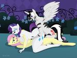  2017 anthro anthrofied blue_eyes butt el-loko equine female fluttershy_(mlp) friendship_is_magic green_eyes group group_sex hair half-closed_eyes horn male male/female mammal my_little_pony open_mouth pegasus penis pink_hair purple_eyes purple_hair rarity_(mlp) sex teeth threesome tongue unicorn winged_unicorn wings 