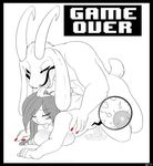  anthro asriel_dreemurr blush breasts bubble_kitten17 caprine cum_overflow domination duo female goat greyscale horn human human_on_anthro impregnation interspecies licking male male/female male_domination mammal monochrome muscular nude sex smile tongue tongue_out undertale video_games 