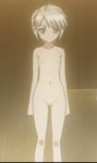  animated_gif ezomori_nozomu flat_chest kanokon nipples nude short_hair silver_hair 