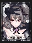  black_gloves character_name commentary_request drill_hair giba_(out-low) gloves gothic_lolita hair_ribbon highres idolmaster idolmaster_cinderella_girls kanzaki_ranko lolita_fashion looking_at_viewer red_eyes ribbon silver_hair smile solo twin_drills twintails 
